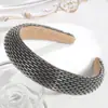 Moda Europea y Americana Diadema de Esponja de Ala Ancha Trenzada con Perlas de Arroz Diadema Versátil de Gama Alta para Salir Presionador de Cabello Accesorios para el Cabello Lote