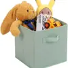 Caja de almacenamiento cuadrada de tela, plegable, con asas, gran capacidad, para organizar libros y artículos varios, personalizable