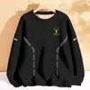 Sudadera gruesa de otoño e invierno para hombre, top informal de cuello redondo, chaqueta holgada, camiseta básica versátil, de manga larga y cálida