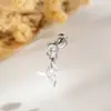 Pendiente de Oro Estrella Dorada Romboidal de Café de Alta Gama Titanio Acero Pin de Oreja Tornillo Varilla Retorcida Piercing de Cartílago Hueso de Oreja Clavo