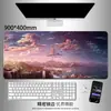 Mouse Pad Extra Grande para E-Sports, Jogos de Anime, Estilo Chinês, Base para Teclado de Computador, Base para Mesa de Escritório, Bordas Costuradas, Espessado, Design Personalizado