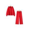 Sudadera casual de estilo con capucha y cremallera doble, holgada y de manga larga para mujer + Pantalones de pierna recta Traje deportivo casual para mujer, Estilo otoño e invierno