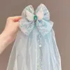 Pasador de Pelo para Niña Frozen Accesorios para el Cabello Niña Pequeña Elsa Princesa Pasador con Velito Lazo de Princesa Tocado de Gasa Flotante