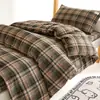 Juego de tres piezas para dormitorio de estudiante universitario de funda de edredón de algodón lavado y sábana para cama individual litera colchón ropa de cama juego de seis piezas
