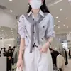 Camisa Rayada de Caballo Bordado Estilo Francés para Mujer, Nuevo Modelo Primavera y Otoño 2026, Gama Alta, Único, Hermoso, Top Elegante