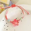 Pulseira Kuromi Infantil Sanrio Meninas Doce Fofa Desenho Animado Feita à Mão Corda de Mão Pequeno Presente Acessórios Delicados
