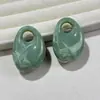 Colgante de Resina con Agujero Grande, Forma Ovalada de Gota de Agua, Accesorios para Joyería, Collar Hecho a Mano para DIY, Colgante de Resina para Llavero