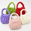 Nueva bolsa de terciopelo, bolsa tejida a mano DIY, bolso de mano de hilo hilado con núcleo de terciopelo de cristal, procesamiento personalizado y venta al por mayor OEM