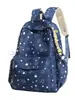 Mochila Estrellada Azul Hielo Nebuloso y Blanco Leche Estilo Coreano Fresca y Energética para Niñas y Estudiantes para Salidas de Fin de Semana y Compras