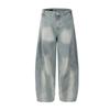 Jiayi Library Jeans Lavados de Barra Larga Estilo High Street Americano Novo 2025 para Homens e Mulheres