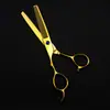 Tijeras Doradas Fader de 6.0 pulgadas para Peluquería Izquierdas, Tijeras para Cortar el Cabello, Tijeras Rectas, Tijeras Entresacadoras, Uso Izquierdo