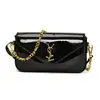 Bolsa Quadrada Pequena Transfronteiriça, Nova Bolsa de Ombro Brilhante Couro Patente Série Ys, Bolsa de Corrente Retrô, Bolsa de Ombro Transversal Elegante com Textura