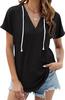 Exportación Europea y Americana Estación Independiente de Amazon Exportación Tallas Grandes para Mujer Primavera y Verano Nuevo Cuello en V Deportivas Holgadas Camisetas de Manga Corta