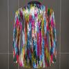 Disfraces de Lentejuelas Camuflados para Hombres Transfronterizos para Actuación Vestido de Presentador Cantante Traje para Escenario Nightclub Bar Traje Traje