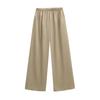 Pantalones de Acetato de Cintura Alta y Pierna Ancha para Mujer 2025 Verano Nuevo Pantalones Casuales Slim Pantalones de Traje Veraniegos Delgados Sueltos con Caída