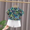 Conjunto de Camisetas de Verano para Niños 2024 Nuevo Estilo de Verano Tops de Manga Corta para Niños Conjunto de Dos Piezas de Calle de Verano