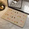 Alfombra de baño tejida de lino, alfombra de inodoro de color liso con dibujos animados, resistente a la suciedad, antideslizante, absorbente, alfombra de entrada resistente a la suciedad