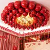 Decoración de Globos para Habitación de Boda Globos de Doble Capa Color Granada Rojo Rubí Set de Globos de Celebridad de Internet Decoración de Boda Globos de Boda