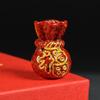 Areia de Cristal Translúcido de Cinábrio Cru, Bolsa da Sorte para Dinheiro, Lingote, Lista de Sucesso Dourada, Acessórios de Cristal com Estampagem Dourada Atacado