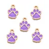 Accesorios para joyería de aleación DIY colgante de huellas de perro con aceite vertido pulsera llavero colgante de collar W396