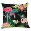 Amazon Wish Exclusivo Transfronteiriço Planta Tropical Estampa de Flamingo Fronha Almofada de Carro Fabricante Venda Direta