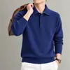 Suéter Base Estilo Old Money para Hombre 2026 Otoño/Invierno Nuevo Casual de Negocios Engrosado Cálido Cuello Solapa Tejido para Hombre