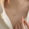 Collar de Lazo con Borla para Mujer Elegante de Lujo Ligero Acero Inoxidable en Forma de Y Cadena Clavicular de Perla Imitación para Regalo de Cumpleaños para Amigas