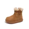 Botas de nieve para niños con forro polar, nuevo estilo invierno 2026, botines cortos gruesos y cálidos para niñas, versátiles y cómodos con suelas suaves, botas de algodón de doble capa
