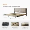 Nova Cama de Casal 1,8m para Apartamentos Pequenos com Estrutura de Aço Carbono, Encosto de Algodão e Linho Amigável à Pele, Design Moderno Minimalista para Quarto Principal