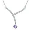 Collar de Plata de Ley S925 con Moissanita en Forma de V para Mujer, Versátil y de Alta Gama, Colgante de Serpiente Estilo Ins, Cadena para Clavícula, Diseño Simple