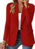 2026 Amazon WISH sitio independiente más vendido transfronterizo otoño manga larga color liso cárdigan blazer para mujer