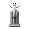 Tumba inflable de Halloween de 1.8 metros con modelo de fantasma, decoración con luz LED para patio exterior, césped, adorno para fiesta
