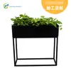 Maceta Elevada Rectangular Negra, Maceta de Hierro Galvanizado de Pie para Plantas Verdes, Maceta Desmontable Moderna Simple para Interiores