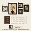 Pintura decorativa vintage francesa con un toque de alta gama, arte mural para conjunto de restaurante, pintura colgante de pared de cinco paneles para fondo de pared de sala de estar estilo mediados de siglo