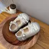 Zapatos de Piel para Niñas 2026 Primavera y Otoño Nuevo Estilo Coreano Versátiles Zapatos de Princesa con Lazo Suela Suave Mocasines Casuales