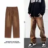 Jeans Holgados Retro Color Café Marrón Streetwear Ootd Pantalones Melard Marca de Moda para Hombre Pantalones Largos de Pierna Ancha Estilo Callejero Genial