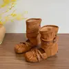 Primer Encuentro Temporada Dulce Estilo Fresco Hebilla de Hebilla de Cuero con Lazo Botas Frescas Sandalias de Fondo Plano No Cansan los Pies para Mujer Verano 2026 Nuevas para Combinar con Faldas