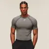 Camiseta Deportiva Ajustada para Correr para Hombre Transfronteriza, Transpirable y de Secado Rápido, Camiseta de Media Manga Gym Shark Fitness