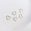 Ouro 14K Real Recortado Coração Curvo em Forma de Coração Pêssego Acessórios Feitos à Mão DIY Joias Acessórios de Conexão Brincos Pingentes