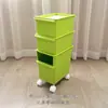 Caja de Almacenamiento de Monstruo de Ojos Grandes Gabinete de Almacenamiento de Piso de Doble Capa Multifuncional Estante para Snacks Plegable con Ruedas Caja Organizadora