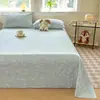 Sábana de Algodón Puro Minimalista Clase A para Dormitorio Color Sólido Algodón Lavado Gasa de Doble Capa Almohadilla Gruesa para Dormir Funda de Almohada de una Pieza