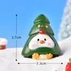 Porco de desenho animado de Natal, boneco de neve, árvore de Natal, pato fofo, micro paisagem, árvore de Natal, decoração de neve, acessórios de bola de cristal