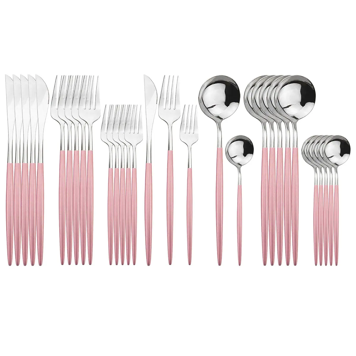 6Set-30Pcs-Rainbow-Cutlery-Set
