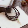 Pulsera Natural de Granate de Tres Hilos para Mujer, Calabaza de Calcedonia de Jade Hetian, Pulsera de Cristal de Gama Alta, Pulsera al por Mayor