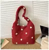Bolsa Tote Floral Plush Transfronteiriça Feminina Inverno 2026 Versátil Moda para Ir ao Trabalho Bolsa de Ombro/Sob o Braço