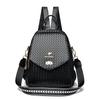 Promoção quente mochila de couro macio com padrão trançado feminina nova moda bolsa de viagem de grande capacidade mochila de lazer multifuncional