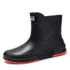 Botas de Lluvia de Moda para Hombre Tendencia Tubo Corto Zapatos de Agua Ropa Exterior Zapatos de Trabajo Estilo Coreano Tubo Medio Impermeables Antideslizantes Resistentes al Desgaste Botas de Lluvia para Mujer