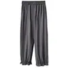 Tallas Grandes Verano Nuevo Estilo Sencillo Adelgazantes Ligeros Seda de Hielo Secado Rápido Pantalones Bombachos Talla Grande Casual Pantalones Linterna para Mujer 0515