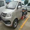 Camión de Basura de Brazo Gancho Changan Marca Azul a Gasolina Disponible en Stock con Rueda Sencilla y Doble Rueda Trasera Soportando Caja de Basura de 3 Metros Cúbicos