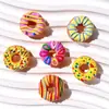 Juguete de Comida de Simulación Rosquilla Accesorios de Resina Pegamento de Crema Casero Cordón Accesorios para el Cabello Funda de Teléfono Imán para Refrigerador Material para Crocs